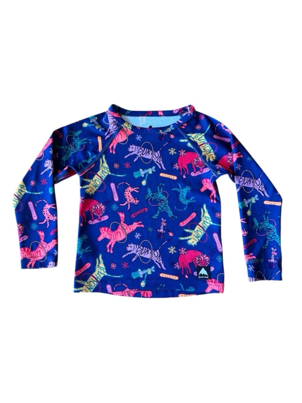 Burton Kids Base Layer Lightweight Toddler Shirt Top Animals Circus Bright